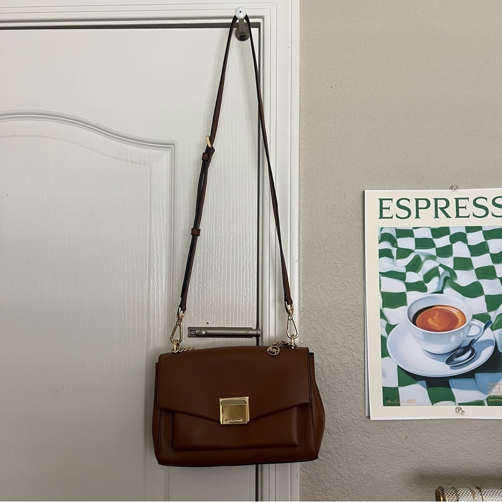 MICHAEL KORS Brown Leather Crossbody Bag